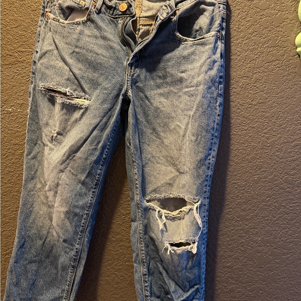 American Eagle Outfitters Relaxed Blue Distressed Jeans